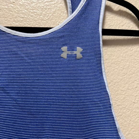Under Armour Tank Top Navy Blue Scoop Neck Sleeveless Logo Pullover Size S - Picture 4 of 4